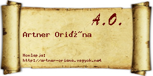 Artner Oriána névjegykártya
